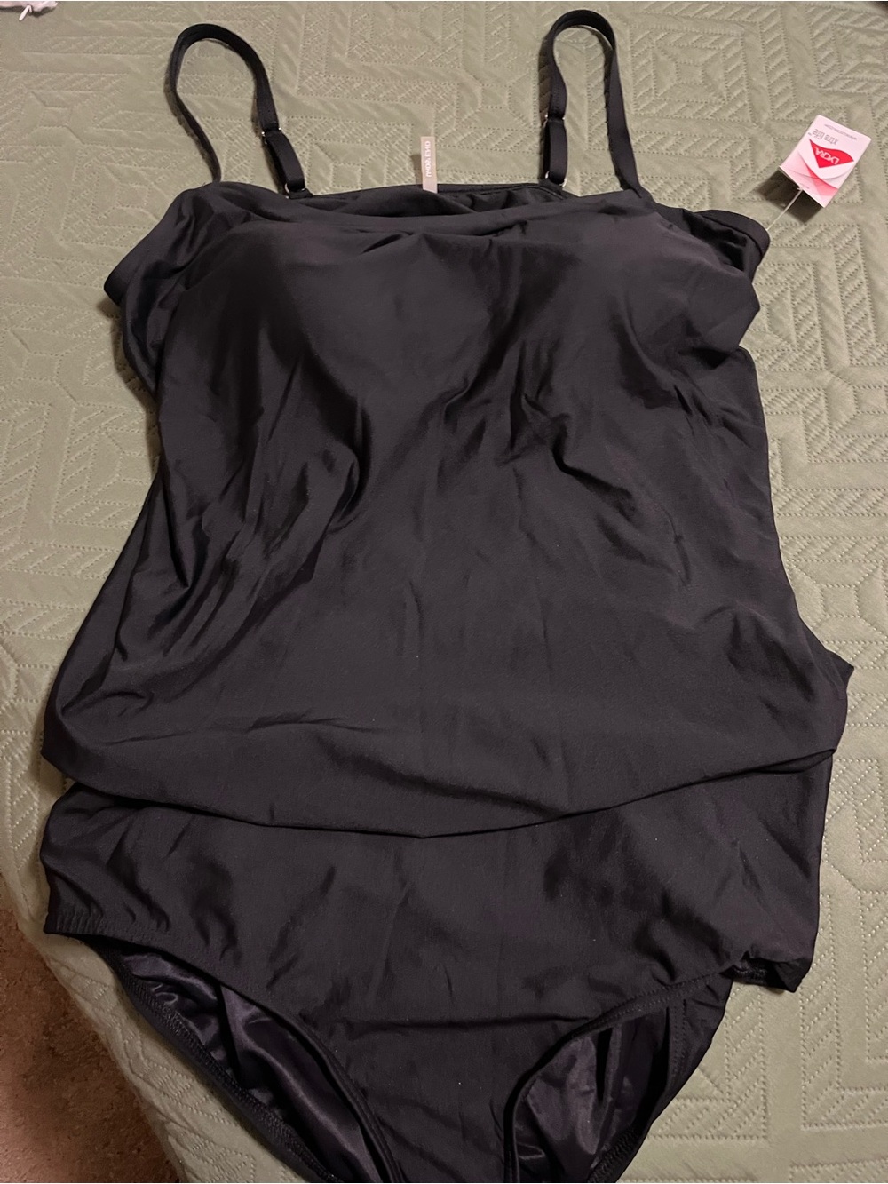 Lands' End Black Blouson One Piece